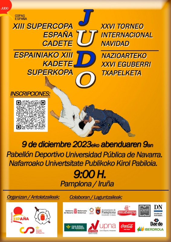 Supercopa de Espa&ntilde;a de Judo cadete Navarra. Pamplona 09-12-23. SORTEOS